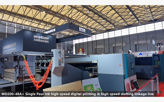 WD200-48A+Single Pass ink high-speed digital printing -high-speed slotting linkage line.